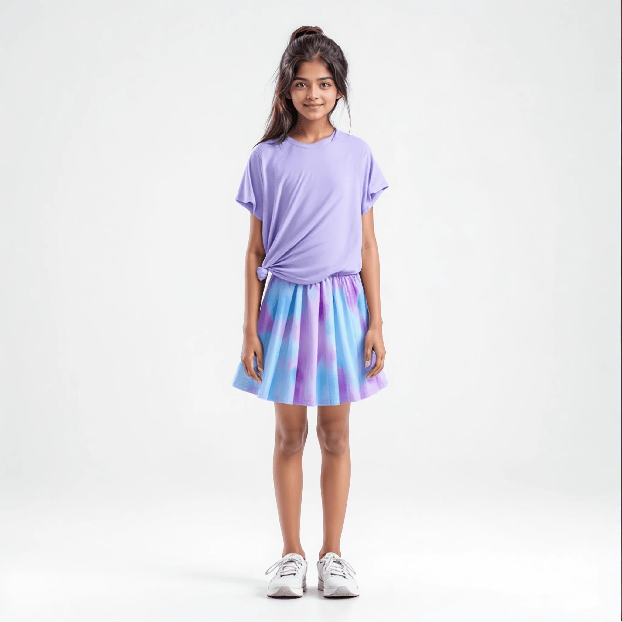 Knotted Top with Rainbow sports skirt - product media