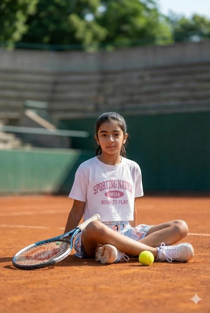 Girls Multi Sport 4D Stretch Boxy tee - White - product media