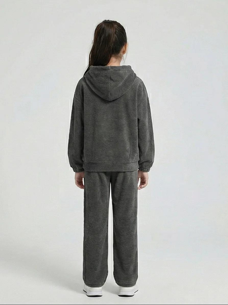 Cozy Fleece Hoodie Set – Charcoal Grey - product media