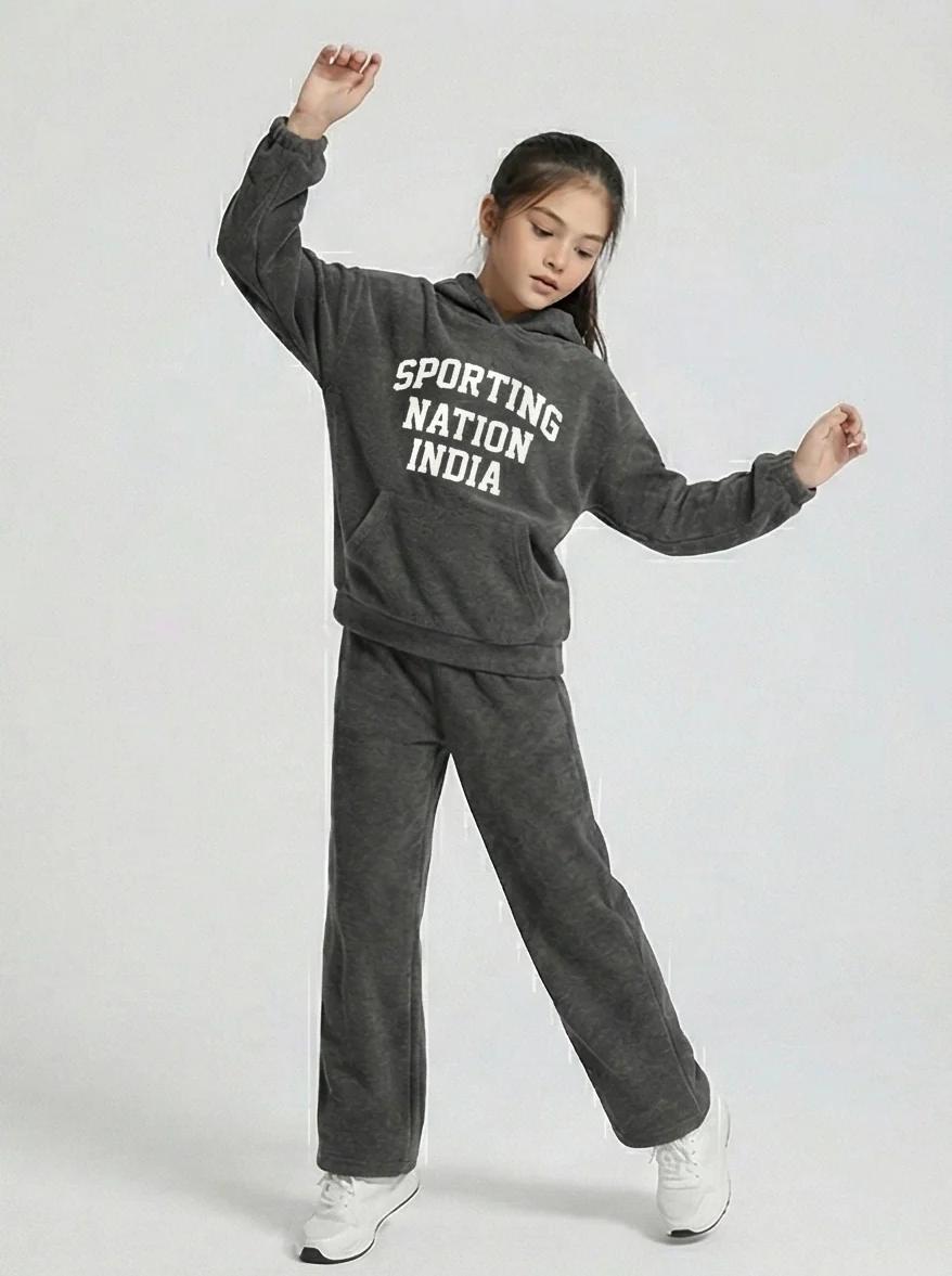 Cozy Fleece Hoodie Set – Charcoal Grey - product media